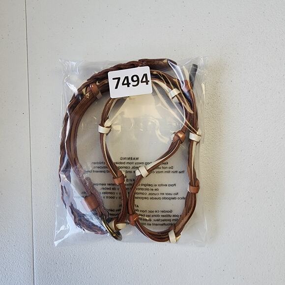 Fossil Women's Belt Sz Medium Brown Leather Western Boho Linked Adjustable - Picture 5 of 5